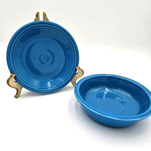 Fiesta Ware Plate and Bowl Teal